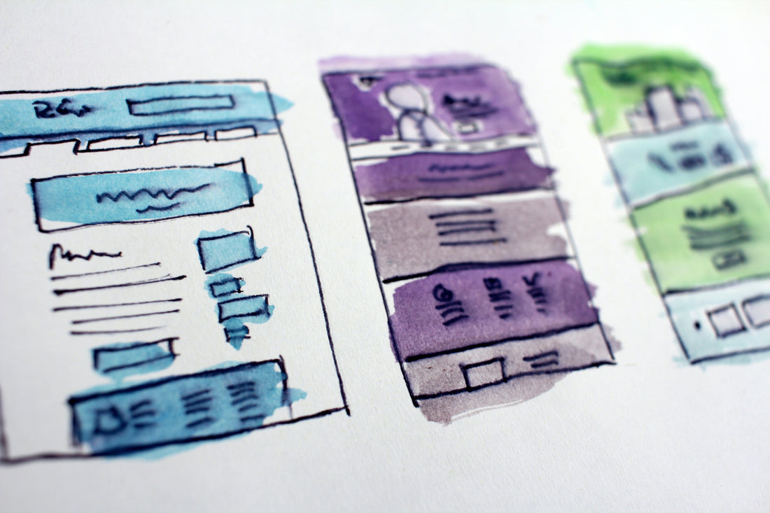 sketches of a mobile website