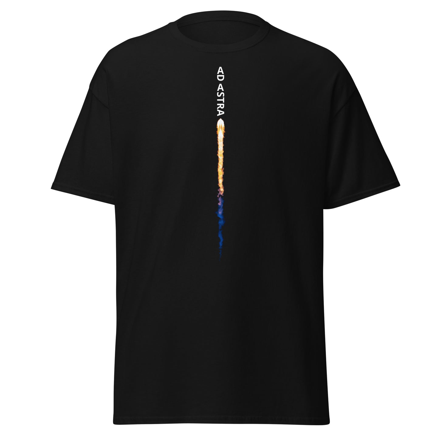 Men's classic tee - Ad Astra w/ rocket engine flame long tail