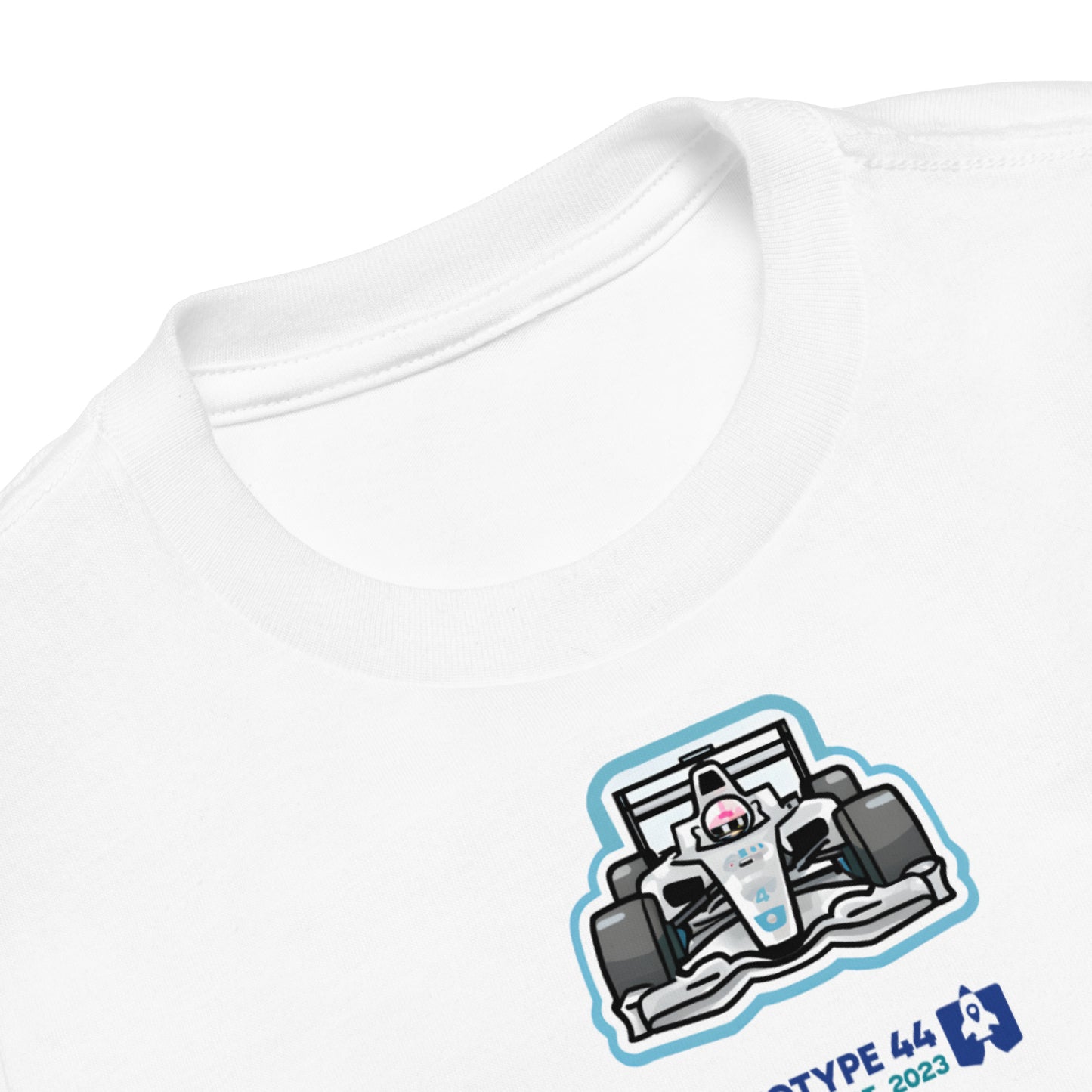 closeup view of formula one t-shirt that vaguely resemble Lewis Hamilton AMG Petronas race car