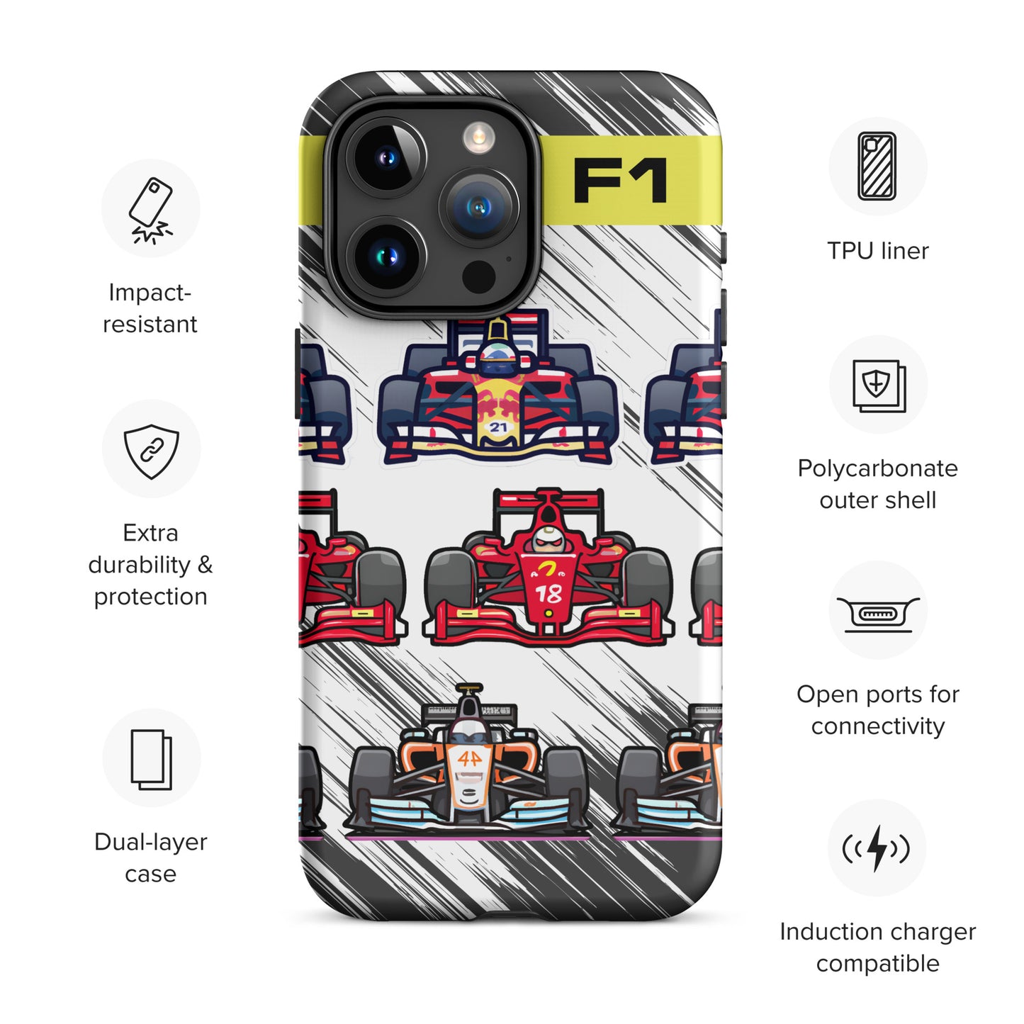 feature specification of the F1 phone case